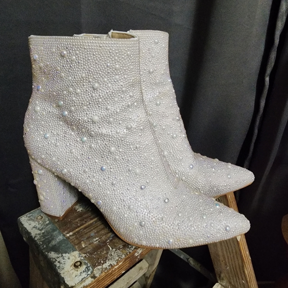 Betsey Johnson Pearl Booties
